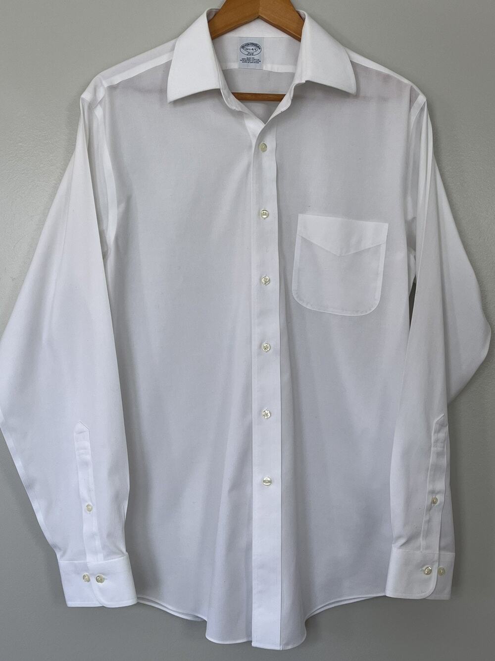 Brooks Brothers 346 Men’s 15.5/34-35 Slim Fit Non-Iron Stretch White Shirt